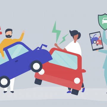 Car accident comic image